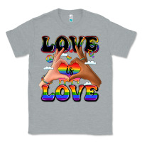 Heather Grey love is love lgbtq pride hands Classic Tee - LillyAllenDesigns