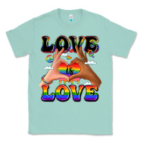 Seafoam love is love lgbtq pride hands Classic Tee - LillyAllenDesigns