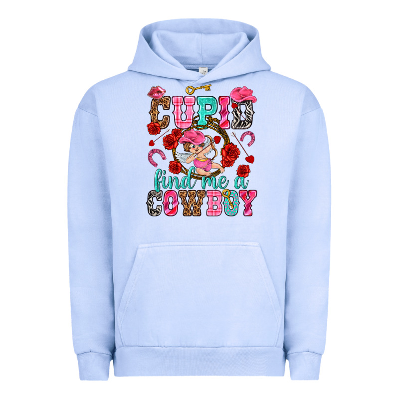 Cupid Find Me A Cowboy Valentine's Day Urban Hoodie by HowdyJamesFarm | Teevron