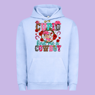 Cupid Find Me A Cowboy Valentine's Day Urban Hoodie Designed By Howdyjamesfarm