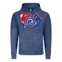 Vintage Denim Patriotic tie dye background 4th of july Vintage Hoodie - CowGirlArtShop