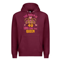 Burgundy the queen is 40 long live the queen Premium Hoodie - Jasminsmagicworld