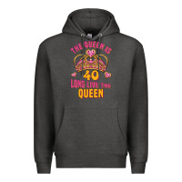 Charcoal Heather the queen is 40 long live the queen Premium Hoodie - Jasminsmagicworld