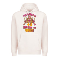 Pale Pink the queen is 40 long live the queen Premium Hoodie - Jasminsmagicworld