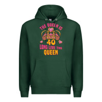 Sports Green the queen is 40 long live the queen Premium Hoodie - Jasminsmagicworld