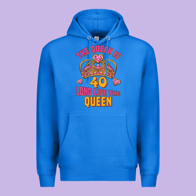 The Queen Is 40 Long Live The Queen Premium Hoodie Designed By Jasminsmagicworld