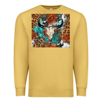 Antique Gold Western with bull skull Premium Sweatshirt - NancyCooperArtShop