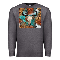 Charcoal Heather Western with bull skull Premium Sweatshirt - NancyCooperArtShop