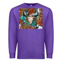 Purple Western with bull skull Premium Sweatshirt - NancyCooperArtShop