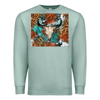 Seafoam Western with bull skull Premium Sweatshirt - NancyCooperArtShop