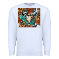 White Western with bull skull Premium Sweatshirt - NancyCooperArtShop