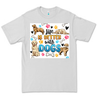 Dove Grey life is better with dogs Premium Tee - MaliasSmallBusiness