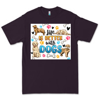 Plum life is better with dogs Premium Tee - MaliasSmallBusiness