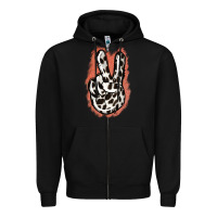Black Dalmatians Skin Peace Sign Zipper Hoodie - Jasminsmagicworld