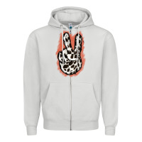Dove Grey Dalmatians Skin Peace Sign Zipper Hoodie - Jasminsmagicworld