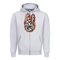 Heather Grey Dalmatians Skin Peace Sign Zipper Hoodie - Jasminsmagicworld