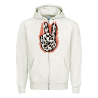 Oatmeal Heather Dalmatians Skin Peace Sign Zipper Hoodie - Jasminsmagicworld