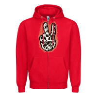 Red Dalmatians Skin Peace Sign Zipper Hoodie - Jasminsmagicworld