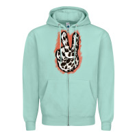 Seafoam Dalmatians Skin Peace Sign Zipper Hoodie - Jasminsmagicworld
