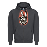 Smoke Dalmatians Skin Peace Sign Zipper Hoodie - Jasminsmagicworld