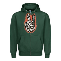 Sports Green Dalmatians Skin Peace Sign Zipper Hoodie - Jasminsmagicworld