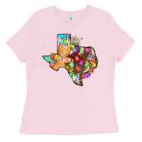 Bubblegum Pink christmas texas map Ladies Tee - AdoDesignShop