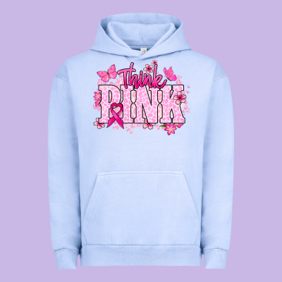 Think Pink Cancer Awareness Urban Hoodie Designed By Howdyjamesfarm