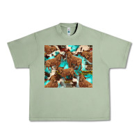 Oil Green astec cowhide highlands cow Urban Heavy Tee - BarkalooDesign