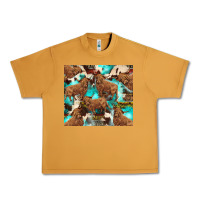 Peanut Butter astec cowhide highlands cow Urban Heavy Tee - BarkalooDesign