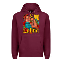 Burgundy hundred percent latina strong woman Premium Hoodie - Jasminsmagicworld