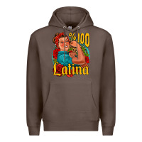 Coffee hundred percent latina strong woman Premium Hoodie - Jasminsmagicworld