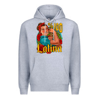 Heather Grey hundred percent latina strong woman Premium Hoodie - Jasminsmagicworld