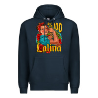 Navy hundred percent latina strong woman Premium Hoodie - Jasminsmagicworld