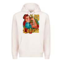 Pale Pink hundred percent latina strong woman Premium Hoodie - Jasminsmagicworld