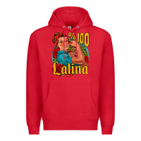 Red hundred percent latina strong woman Premium Hoodie - Jasminsmagicworld
