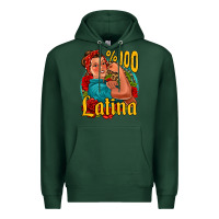 Sports Green hundred percent latina strong woman Premium Hoodie - Jasminsmagicworld