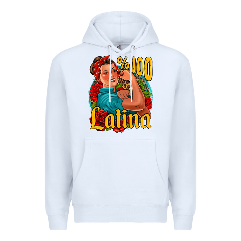 Hundred Percent Latina Strong Woman Premium Hoodie by Jasminsmagicworld | Teevron