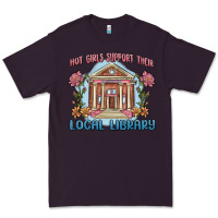 Plum hot girls support their local library Premium Tee - MaliasSmallBusiness