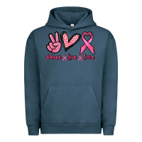 Pigment Midnight Navy Peace love cure Cancer Awareness Urban Hoodie - HowdyJamesFarm