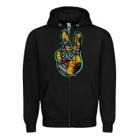 Black Aztec Sunflower Peace Sign Zipper Hoodie - Jasminsmagicworld