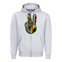 Aztec Sunflower Peace Sign Zipper Hoodie | Teevron