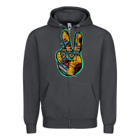 Smoke Aztec Sunflower Peace Sign Zipper Hoodie - Jasminsmagicworld