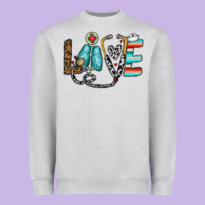 Love Nurse Heavyweight Sweatshirt Designed By Cowhidedigitalart
