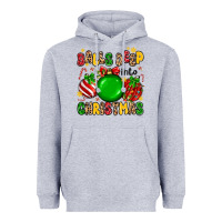 Heather Grey balls deep into christmas Heavyweight Hoodie - MaliasSmallBusiness