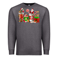 Charcoal Heather Santa coffee cups Premium Sweatshirt - NancyCooperArtShop