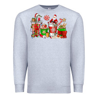 Heather Grey Santa coffee cups Premium Sweatshirt - NancyCooperArtShop