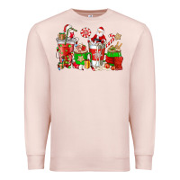 Pale Pink Santa coffee cups Premium Sweatshirt - NancyCooperArtShop