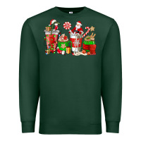 Sports Green Santa coffee cups Premium Sweatshirt - NancyCooperArtShop