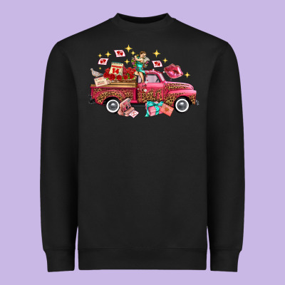 Valentine's Day Truck Photography Love Side View Heavyweight Sweatshirt Designed By Fadigitalartstudio