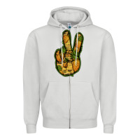 Dove Grey Pineapple Peace Sign Zipper Hoodie - Jasminsmagicworld